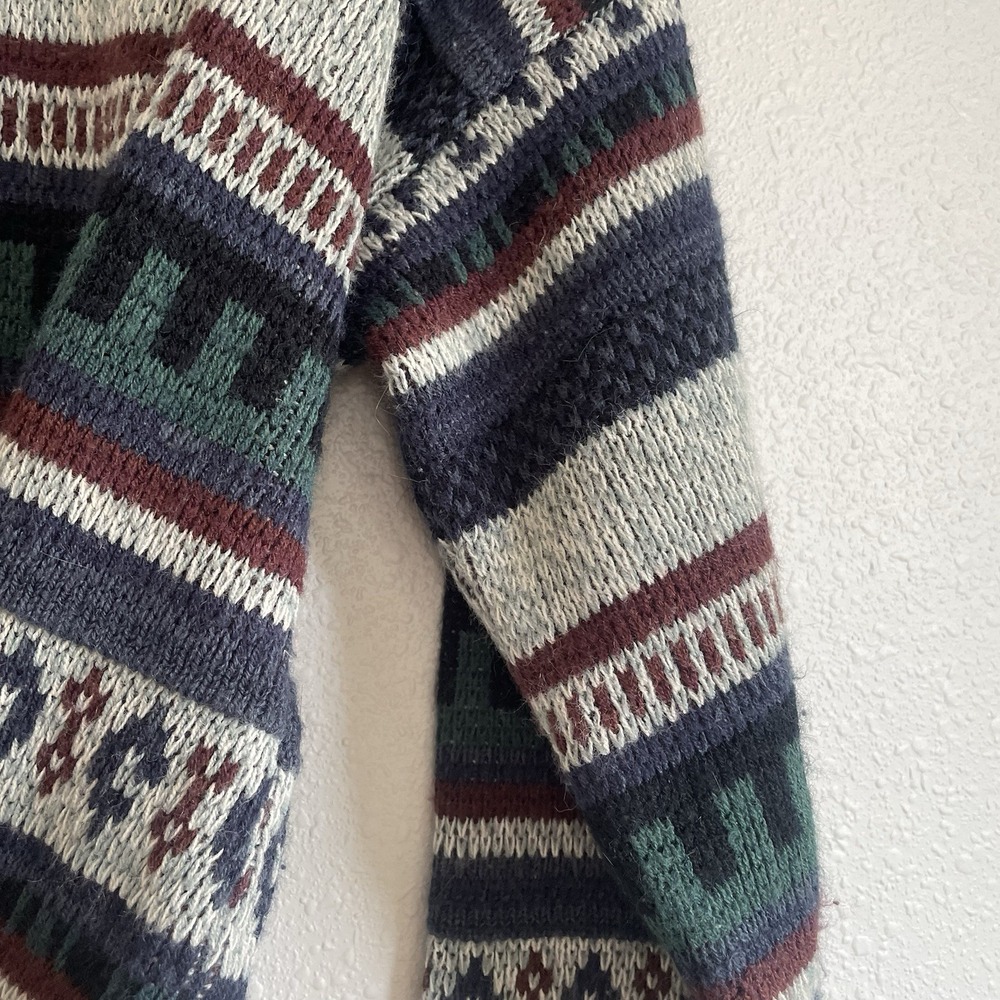 Vintage The Mens Store Sears Sweater‎ Sz M Geometric Grandpacore Retro Aztec - Picture 2 of 4